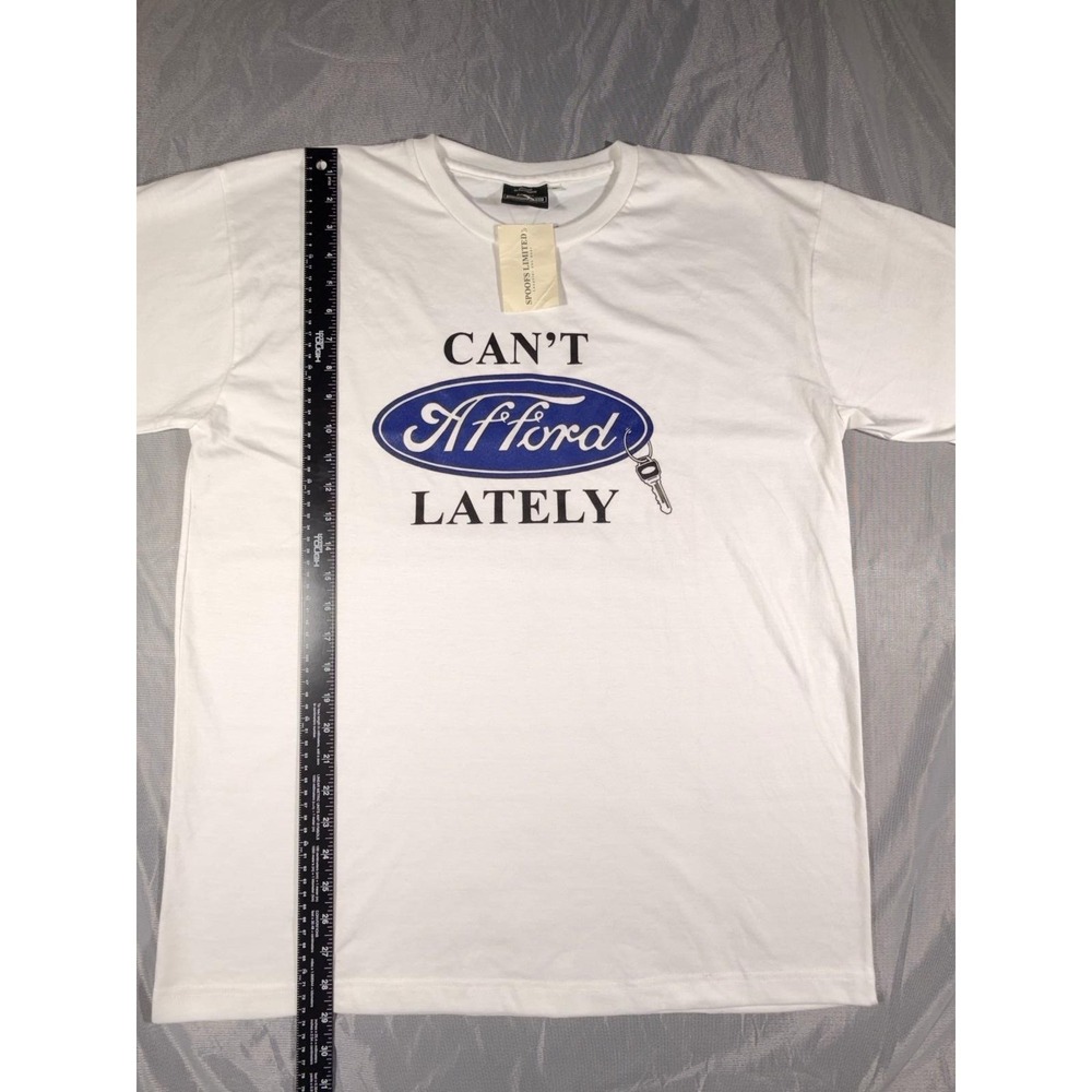 Vintage Can't Afford Lately Spoofs Limited White Short Sleeve Shirt Size XL NEW - Picture 4 of 9